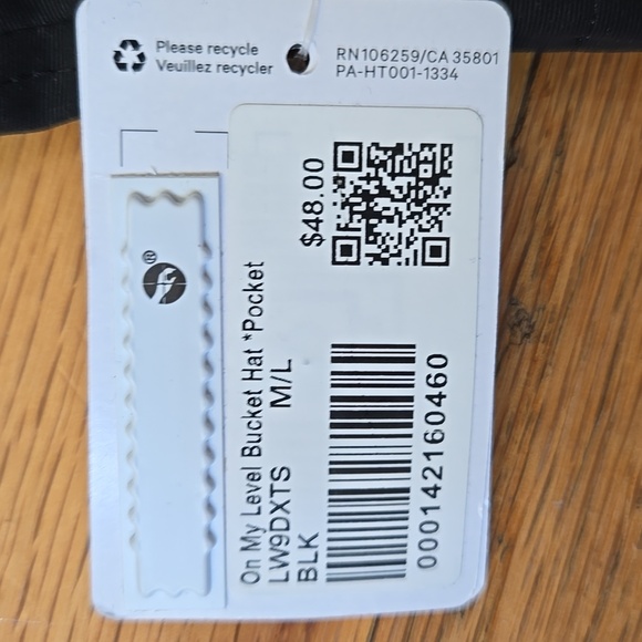 NWT Lululemon ON My Level Bucket Hat * Pocket Hat Black Size M/L - Picture 5 of 5